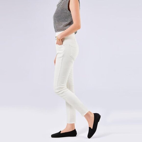 Frank Mully Flat Shoes Women Black Knitted Fabric Square Toe Slip Loafer Shoes - Picture 5 of 9